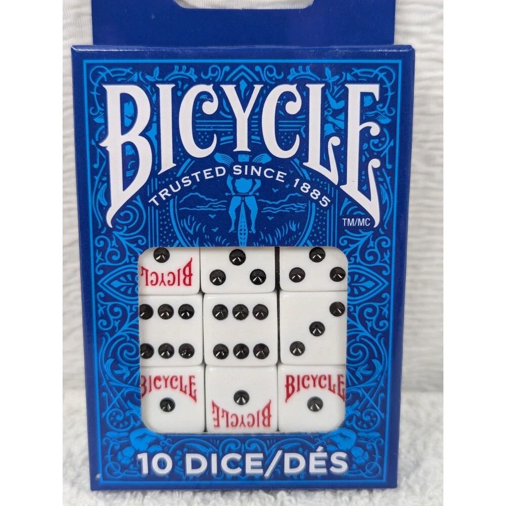 Bicycle - Dice 10 Die Package - 6 Sided - White - 8 Pack